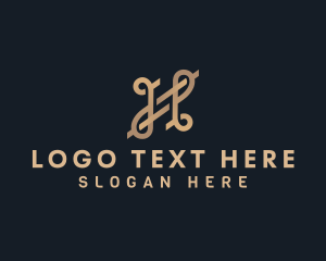 Elegant Cursive Decorative Letter H logo