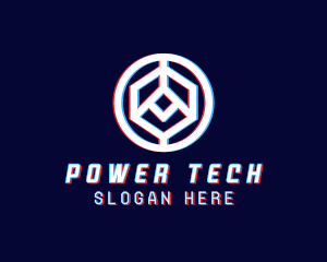 Glitchy Polygon Badge logo
