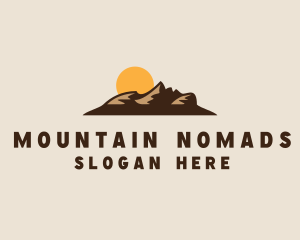 Mountain Sun Face logo design