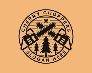 Chainsaw Woods Logging logo design