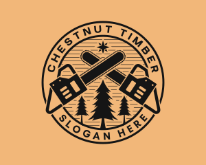 Chainsaw Woods Logging logo design