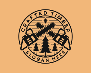 Chainsaw Woods Logging logo design