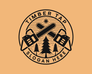 Chainsaw Woods Logging logo design