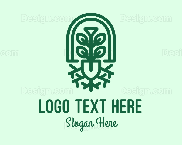 Gardening Shovel Plant Logo