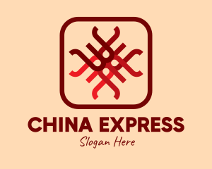 Red Asian Pattern logo design