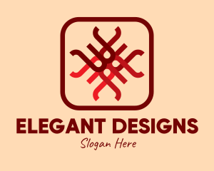 Red Asian Pattern logo design