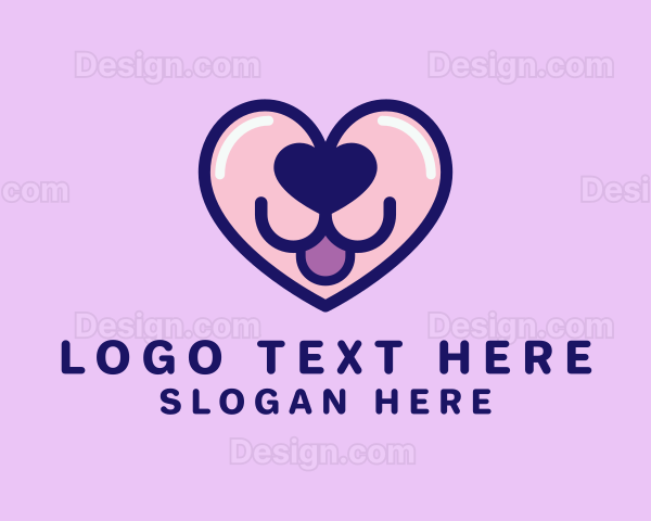 Dog Snout Heart Logo