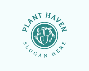 Shovel Garden Planting logo design