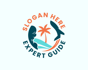 Airplane Beach Tour logo design