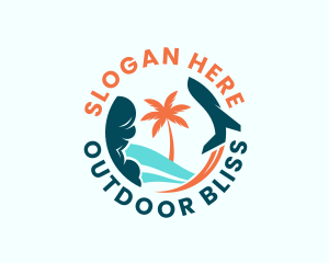 Airplane Beach Tour logo design