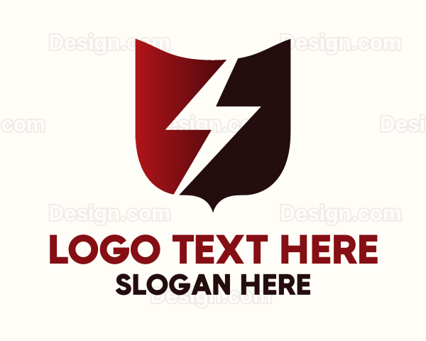 Red Lightning Shield Logo