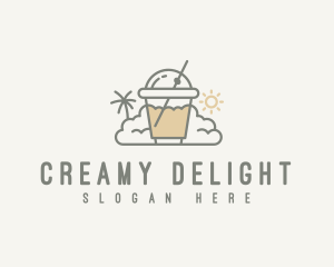 Summer Milkshake Drink logo design