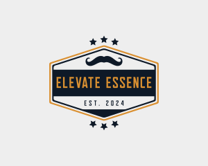 Moustache Hair Barber Logo