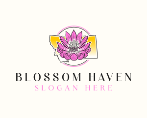 Montana Bitterroot Flower logo design