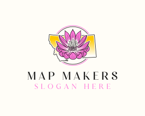 Montana Bitterroot Flower logo design