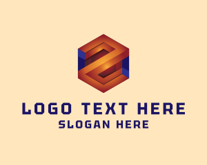 Twitter - 3D Business Hexagon logo design