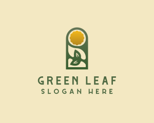 Sun Leaf Plant logo design