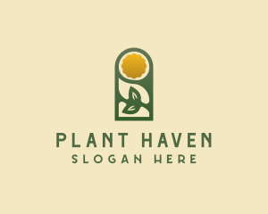 Sun Leaf Plant logo design