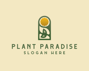 Sun Leaf Plant logo design