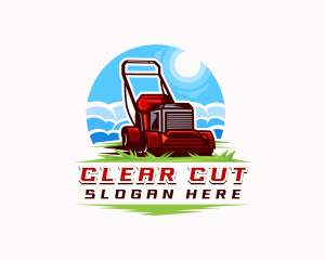 Lawn Mower Gardening Turf logo design