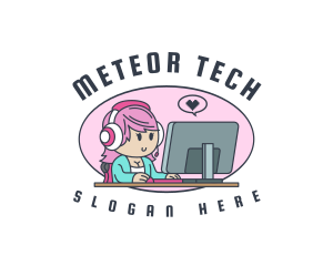 Gamer Tech Female logo design