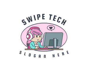 Gamer Tech Female logo design