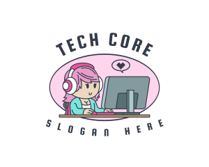 Gamer Tech Female logo design