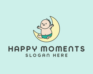 Happy Baby Moon logo design