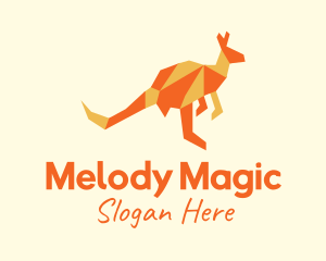 Orange Kangaroo Origami Logo