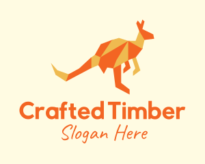 Orange Kangaroo Origami logo design