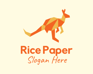 Orange Kangaroo Origami logo design