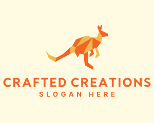 Orange Kangaroo Origami logo design