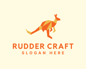 Orange Kangaroo Origami logo design