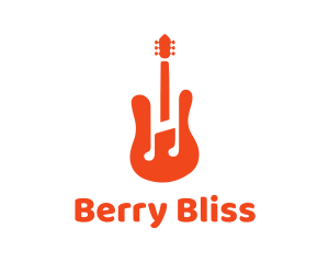 Red Guitar Note logo design