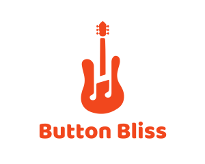 Red Guitar Note logo design