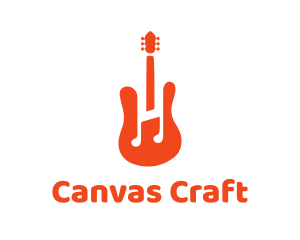 Red Guitar Note logo design