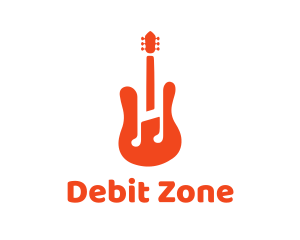 Red Guitar Note logo design