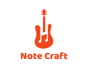 Red Guitar Note logo