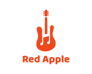 Red Guitar Note logo