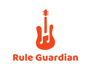 Red Guitar Note logo design