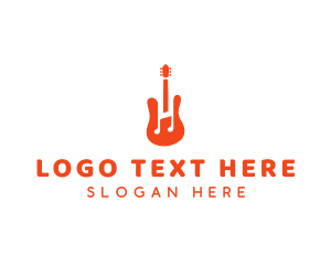 Red Guitar Note logo