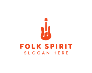 Red Guitar Note logo