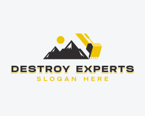 Excavator Mining Contractor logo design