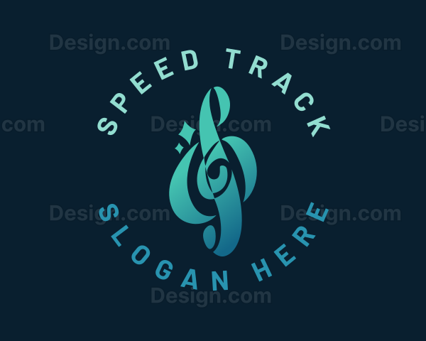Gradient Music Note Logo