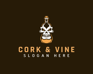 Scary Skull Bottle logo design