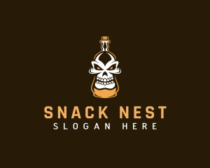 Scary Skull Bottle logo design