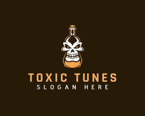 Scary Skull Bottle logo design