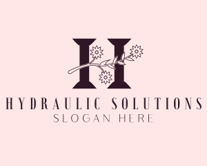 Flower Plant Letter H logo design