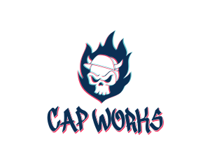 Skull Cap Horns logo design