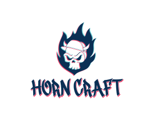 Skull Cap Horns logo design